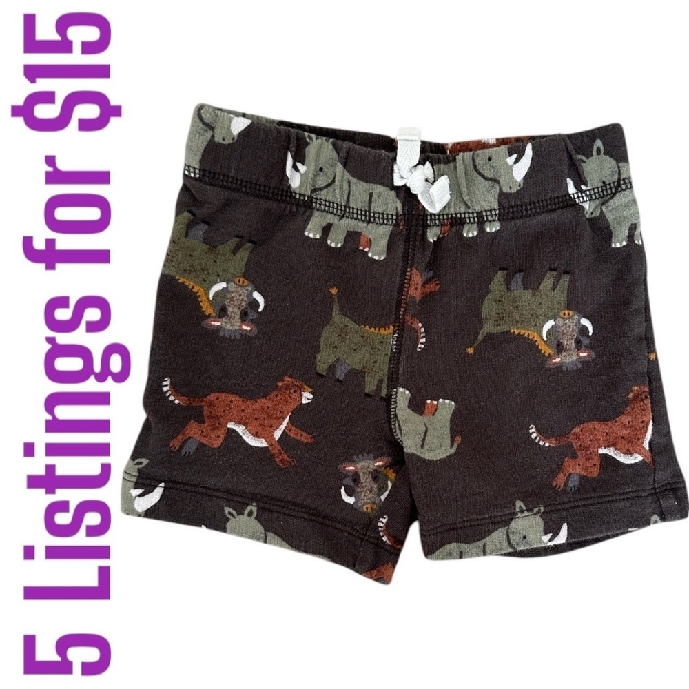 5/$15 Carter’s Animal Safari Theme Cozy Shorts EUC 12 months baby boy
Worn once